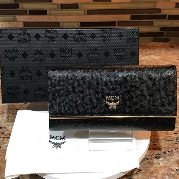 MCM Signature Leather Continental Wallet - Picture 9 of 15